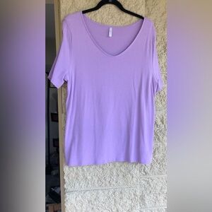 Top with open detailed sleeve purple XL